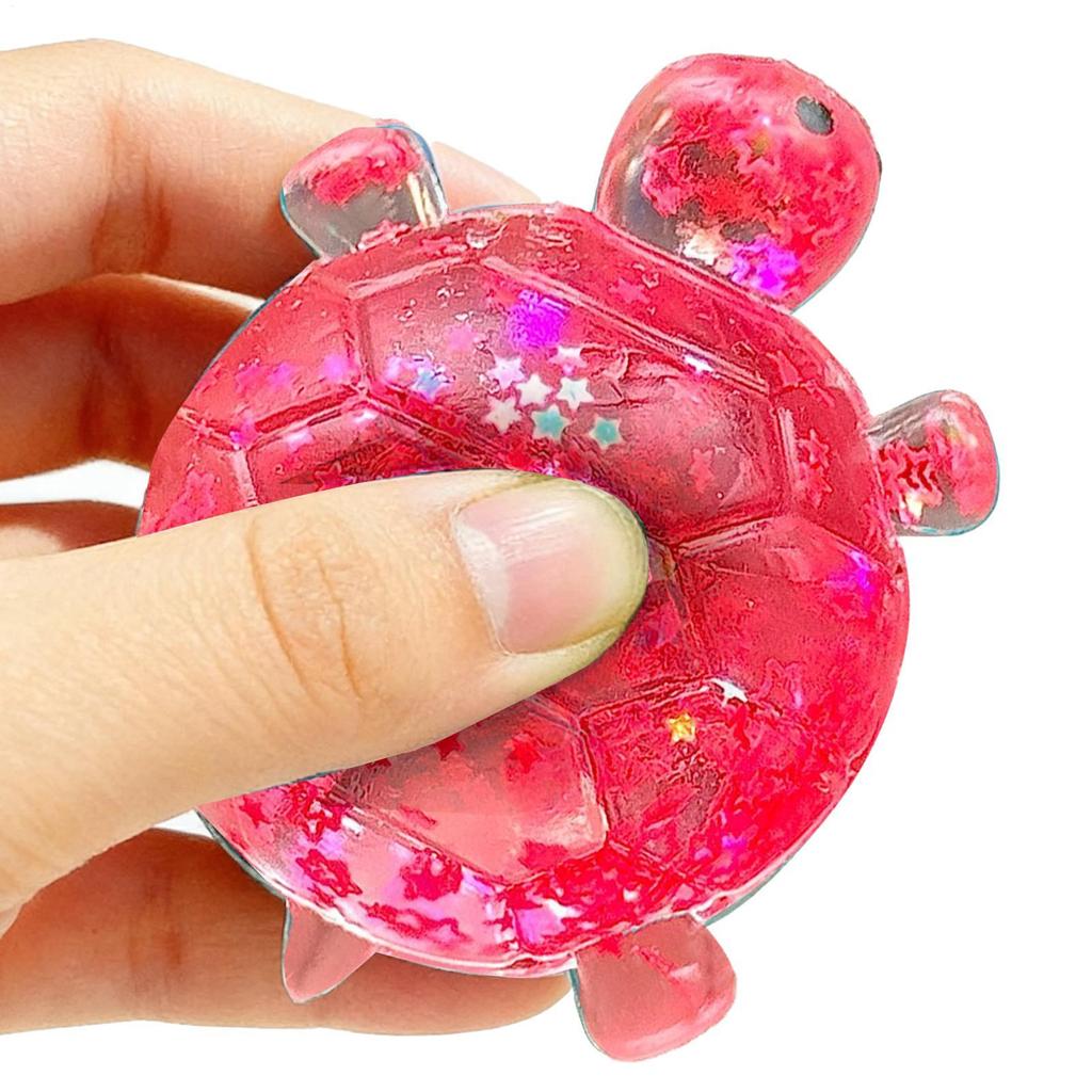 Glitter Turtle Squeeze Toy Anti Stress Sensory Fidgets Toy Stress Relieving Squeeze Ball Eye-Catching Design Squeeze Fidget Toy