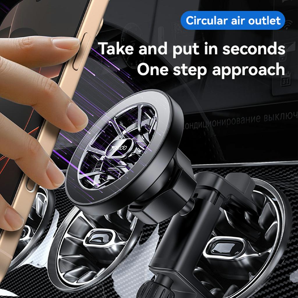 YESIDO C221 Compatible with MagSafe Car Mount Holder Circular Air Vent Compatible Stand Rotatable Adjustable Diameter