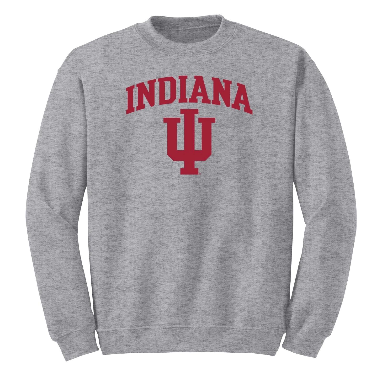 Indiana Hoosiers Arch Logo Crewneck Sweatshirt - Sport Grey 2XL