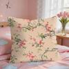 Lovely Bird Retro Cushion Cover Square Short Plush Pillow Case Living Room Sofa Home Decor Funda X