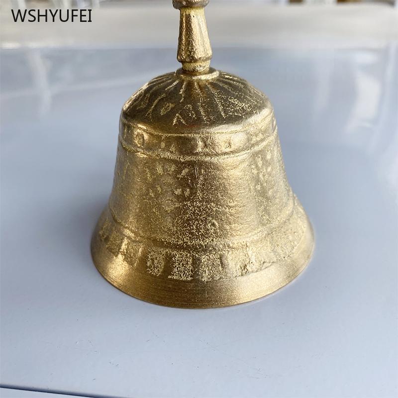 1 Pc Brass Pure Copper Trident Hand Shake Bell Feng Shui Accessories Halloween Props Household Sacrifice Temple Dharma Tools