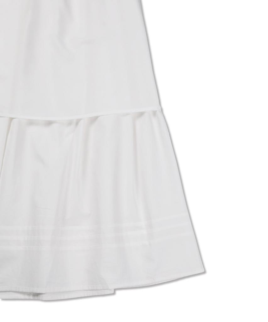 Michikoleondeonkosino Flare Shirred Maxi Skirt White
