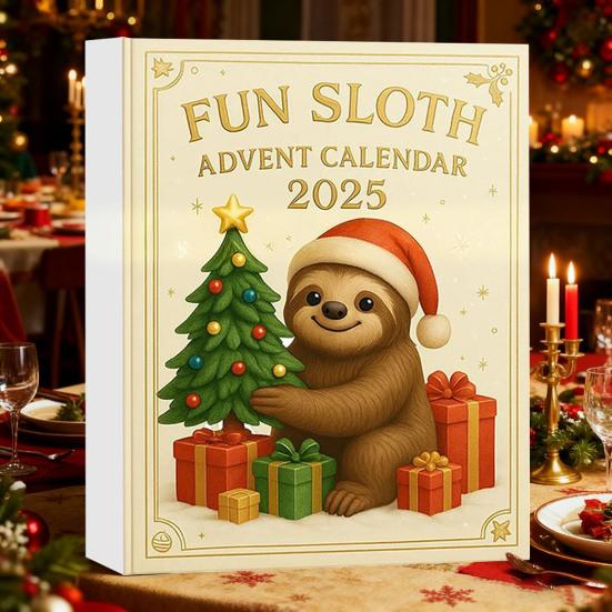 Sloth Advent Calendar Fun Christmas Decoration 24 Acrylic Sloth Collectibles 24-Day Countdown Calendar Holiday Gift for Sloth Lovers