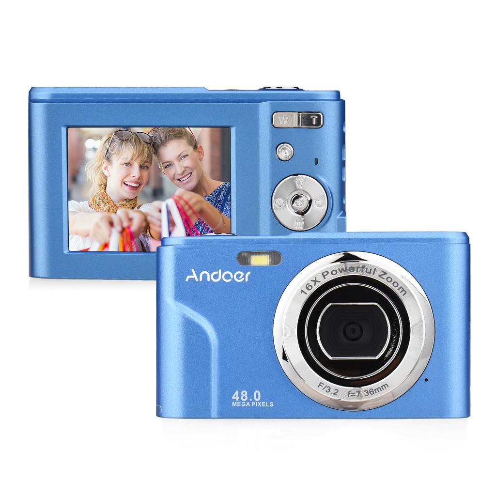 Andoer Portable Digital Camera 48MP 1080P 2.4-inch IPS Screen 16X Zoom Auto Focus Self-Timer Face