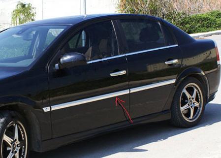 

Накладки на молдінг дверей (4 шт, нерж) OmsaLine - Італійська нержавіюча сталь для Opel Vectra C 2002-2008 рр.