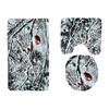 3Pcs Christmas Bathroom Pedestal Rug Lid Toilet Cover Bath Mat Shower Bathroom Non- Pedestal Rug