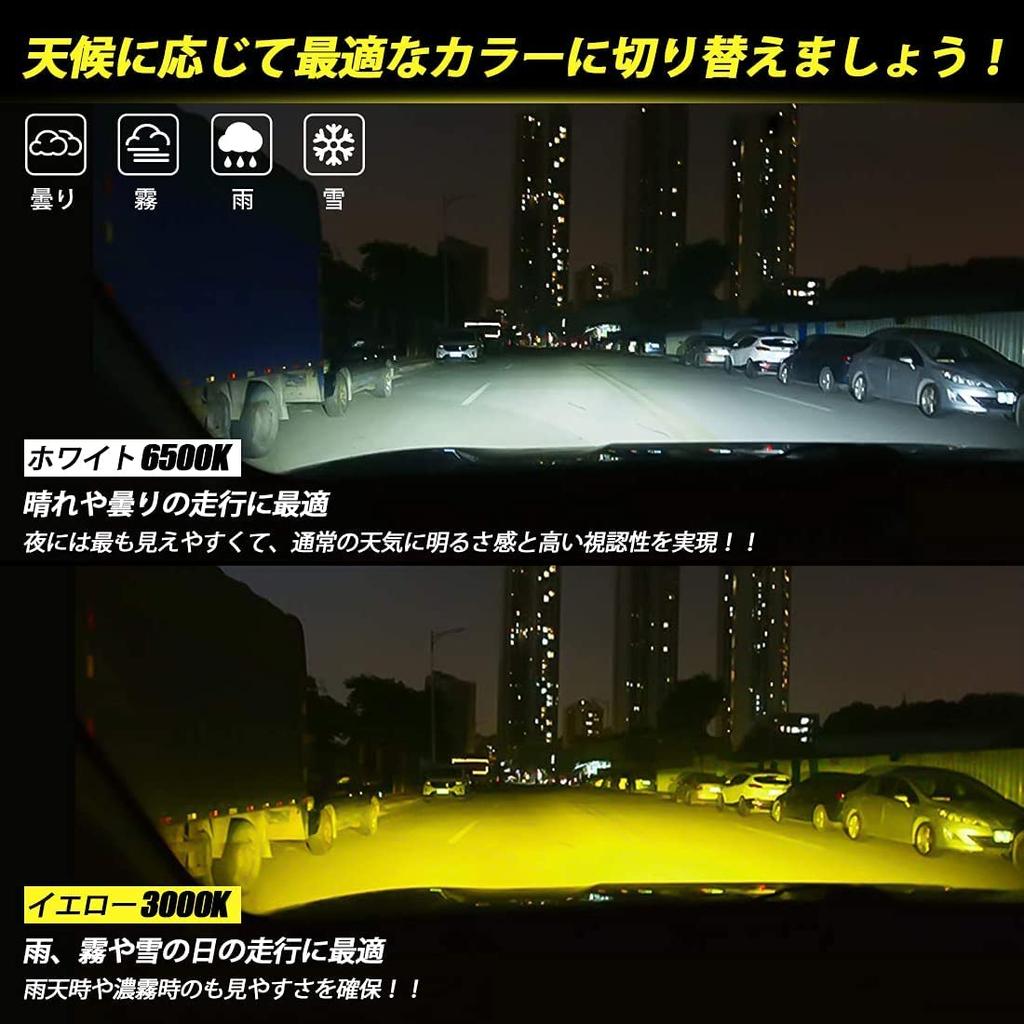KOZATO Fog Lamp, H8 LED, 2 Color Switching, H9, H11, H16 (Domestic Cars), LED