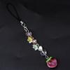 Lightweight Sweet Cute Honey Peach Keychain Cell Phone Charm Lanyard Lovely Fruits Bag Chain for Girls Aesthetic Jewelry Props