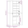 Shoe Cabinet Smoked Oak 80 x 39 x 178 cm Wood Based Material