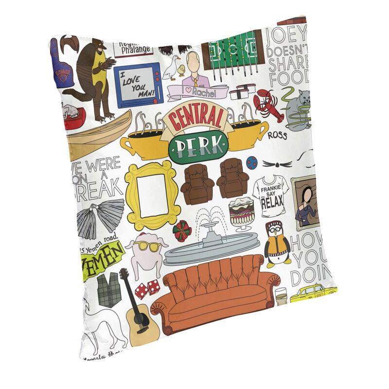 Funny Friends Collage Square Pillow Case Decoration TV Show Cushions Throw Pillow for Sofa Doublesided Printing