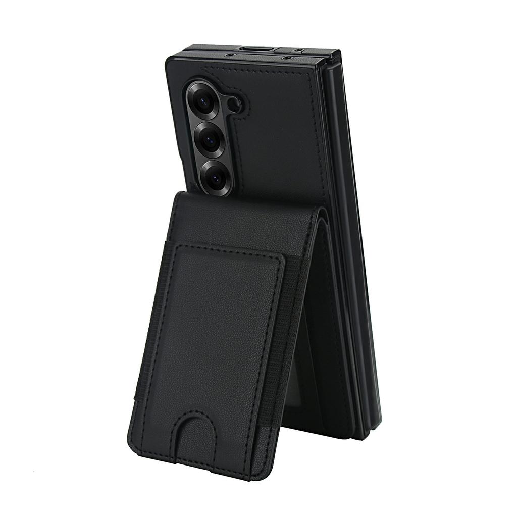 For Samsung Galaxy Z Fold5 5G Case Card Bag Kickstand Leather+PC Phone Cover with HD Screen Protector