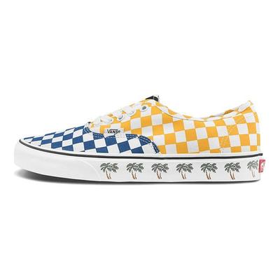 Adidași Unisex Autentici cu Perete Lateral și Palmier, Model Șah, Albastru Galben Alb Adevărat VN0A348A40P