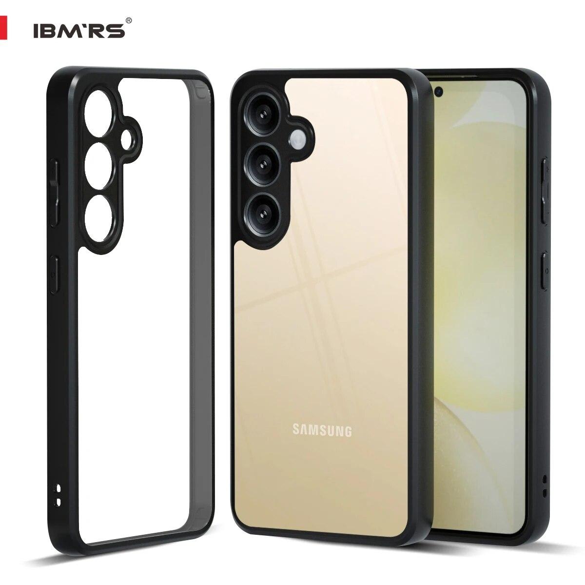 

(Поставляється з ремінцем на зап ясті)IBMRS для Samsung Galaxy S24 матовий прозорий чохол, захисна задня кришка з ПК + м які краї TPC для захисту об єктива transparent прозорий