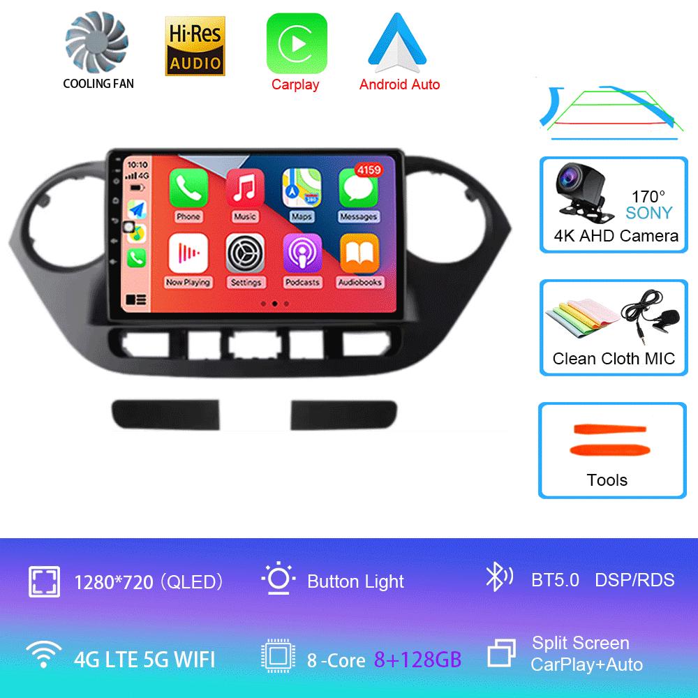 Car Radio Android 14 for Hyundai Grand I10 2013-2018 Multimedia Player 2Din GPS Navigation Carplay Stereo DVD Head Unit Speakers