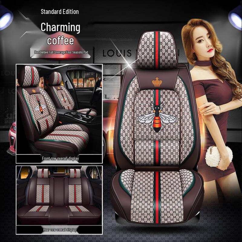 Universal Linen Seat Cover for Honda Accord 8th-10th Gen - Half Cushion, Full Cover, All-Season