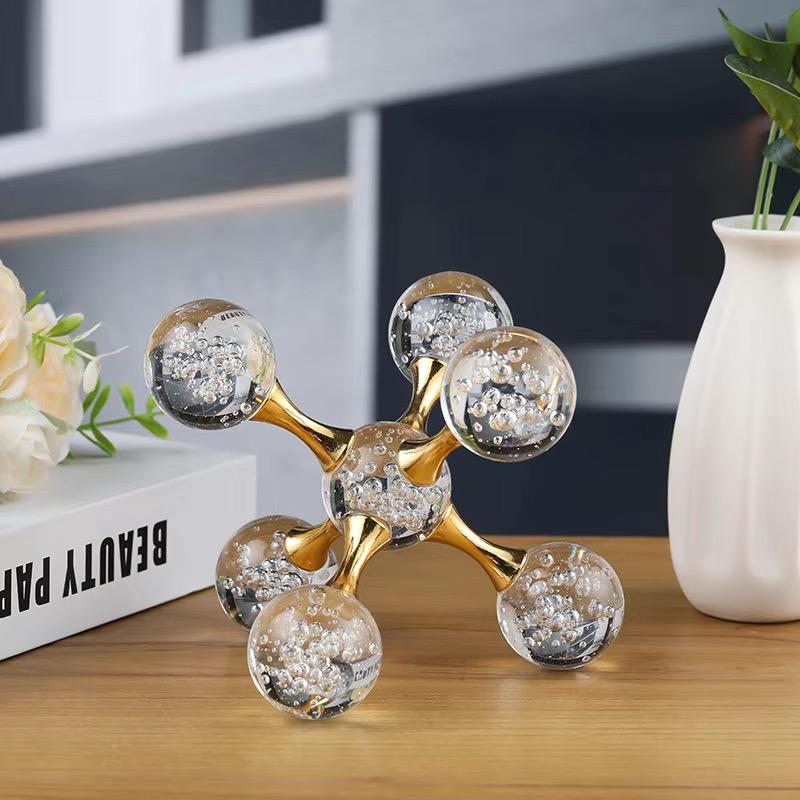 Modern Geometric High-end Minimalist Molecular Ornaments Home Decor Model Room Tea Table Wine Cabinet Desk Figurines Decoration
