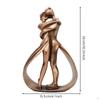 Resin Couple Figurine Tabletop Gilded Bronze Abstract Sculpture for Couples, Art
