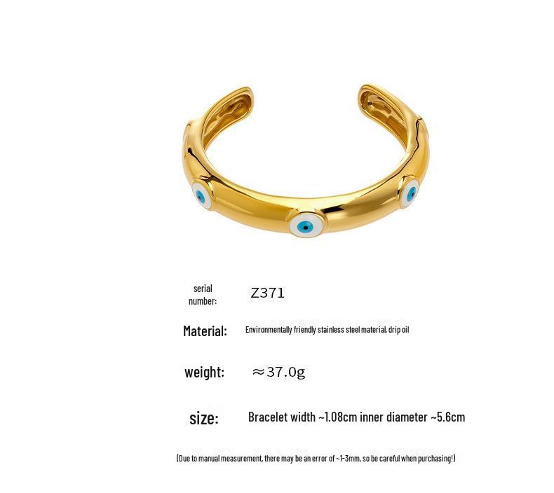 18K Gold-Plated Stainless Steel Geometric Bamboo Joint Multi-Color Cuff Bracelet Set