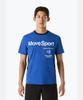 MUBEUSEUPOCHEUBAIDESANGTEU Graphisme Wording Maille Bloc de Couleur Manches Courtes T-shirt Bleu Vs121Ets13