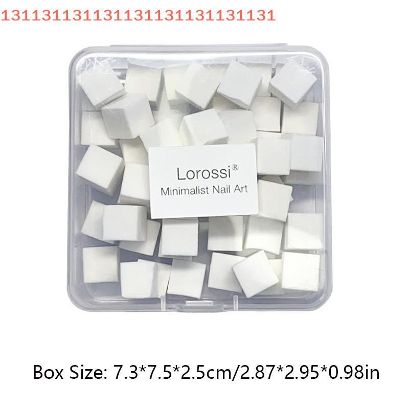 50pcs Mini Square Nail Sponge Powder Puff Nails Art Gel Polish Tools Makeup Cosmetic Nail Buffer Block For Manicure Accessories