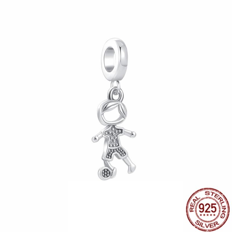 Het försäljning S925 Sterlingsilver Pojke- Flicka-Tonåring & Prinsesskrona Prins Hängberlock Smycken Pärlor Passar Original Armband