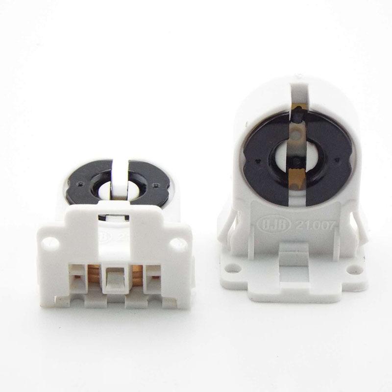 New T8 Fluorescent Light Socket Lamp Base AC100-250V Plastic Holder Light Base Suitable for T8 G13 LED bracket lamp P1