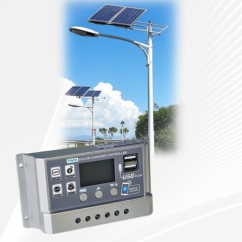 12V/24V 10A/20A/30A/40A/50A High Definition LCD Digital Display Bluetooth Solar Charge Controller Repair PWM Solar Controller