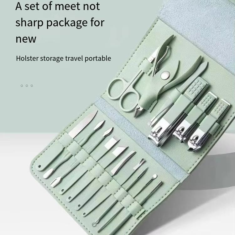 Nail Clipper Set, 16-piece Nail Clipper Tool Bag, Home Nail Trimming, Nail Art, Exfoliation Tools, Lightweight and Portable Care