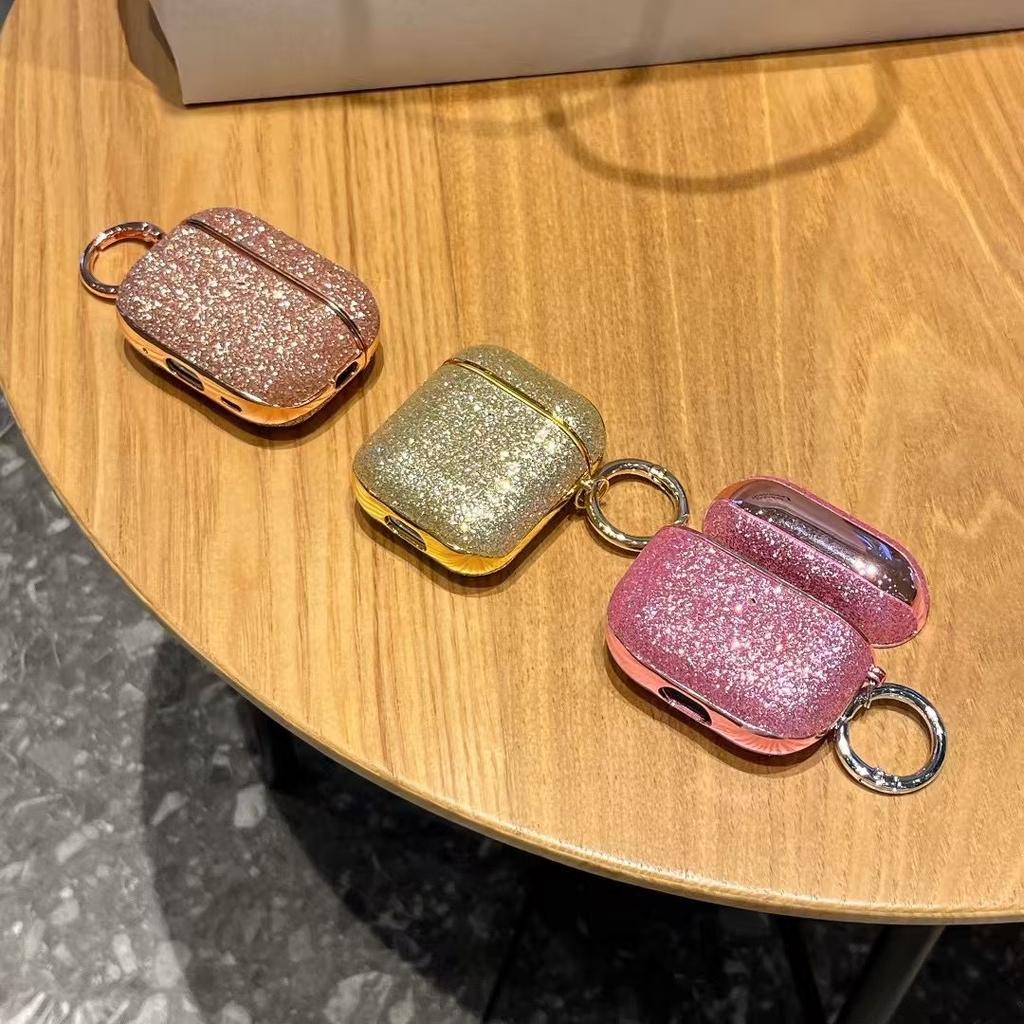 Anwendbare Apple AirPods Pro Schutzhülle, Diamant-Glitzer Bluetooth-Headset-Schutzhülle mit galvanisierter Headset-Hülle