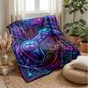 Retro Gaming Controller Theme Blanket Lightweight Warm Flannel Blanket Decorative Throw Blanket for Home Decoration