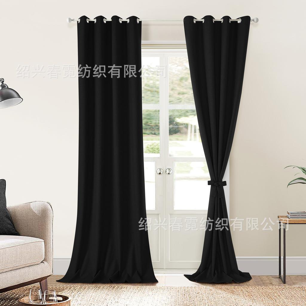 Natural Linen Full Blackout Curtain Indoor And Outdoor Partition Waterproof, Temperature Insulation And Noise Reduction Curtain Fabric