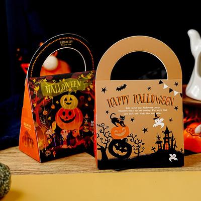 Halloween Candy Bag Party Gift 5pcs Non Woven Halloween Tote Gift Bag For Kids Trick Or Bag, Reusable Candy Bag, Halloween Party Supplies