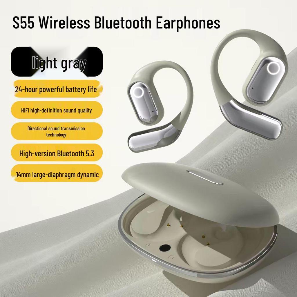 S55 Bluetooth Bone Conduction Waterproof Noise-Canceling Wireless Sport Earphones (2025)