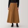 MUJI Women's Kapok Blend Corduroy Flare Skirt, Camel, Size S (BE1SPA4A)