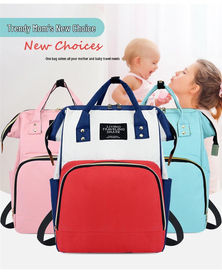 Large Capacity Splash-proof Mummy Bag: Fashionable Multi-Purpose Travel and Baby Bag
