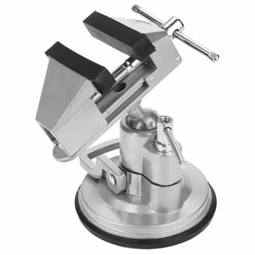 Asixx Rotating Clamp Vise, 360 Rotating Table Vise, Aluminum, Work Tool, Fixed, Silver