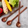 M-Modern-3 Stück Holz-Rührlöffel Küchen-Suppen-Servierlöffel Langer Griff Kochlöffel Zum Rühren, Servieren, Kochen in der Küche