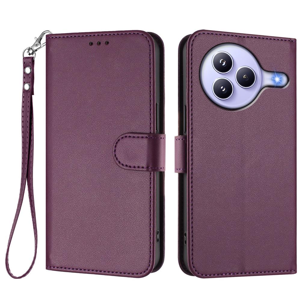 For Xiaomi Civi 5 Pro 5G Leather Case Wallet Stand Phone Cover with Wrist Strap