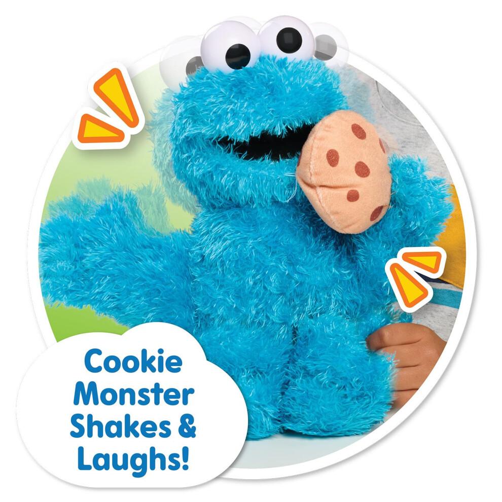 Just Play Sesame Street 13.5-inch Nom Nom Cookie Monster Plush with Sounds and Motion, Blue, Kids Toys for Ages 18 Month