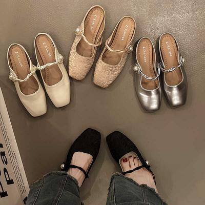 Fashion Shoes Cover Toe Womens Slippers Outdoor Slides Pantofle Flat 2025 Summer Mary Janes Slippers Women Summer Shoes Slides Cover Toe