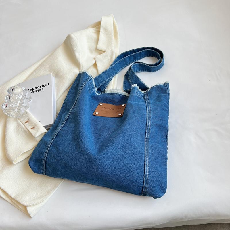 Geantă Denim Geantă de umăr pentru femei Geantă tote de mare capacitate