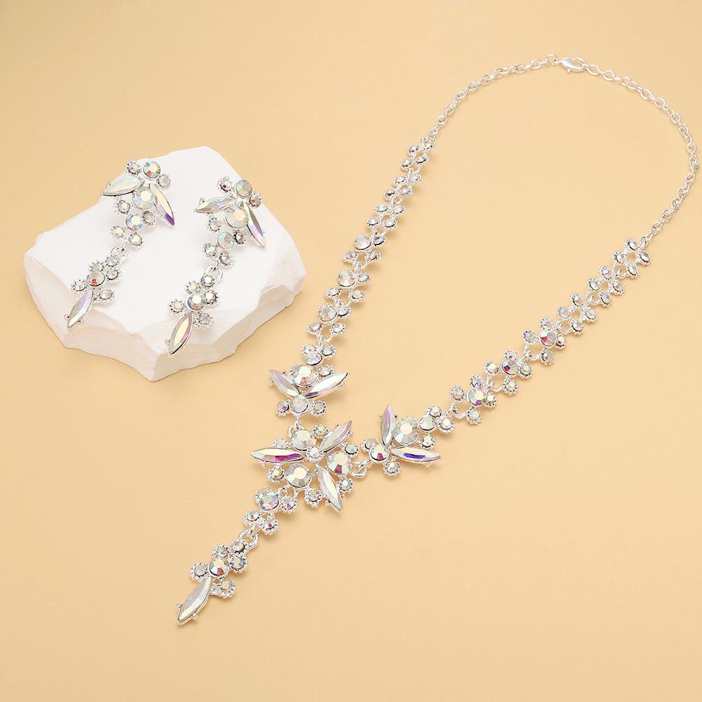 Jewelry Bridal Necklace Earrings Set Wedding Dress Banquet Dress Jewelry