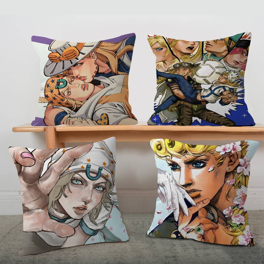JOJO Retro Kraft Paper Anime Cushion Cover Inches Farmhouse Decor Home Throw Pillow Covers for Couch Decorations