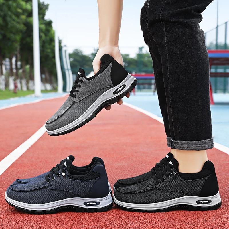 Fashion Men's Shoes Summer New Breathable Denim Single Shoe Soft Sole Comfortable Running Shoes Versatile Men's Sports Single Shoe