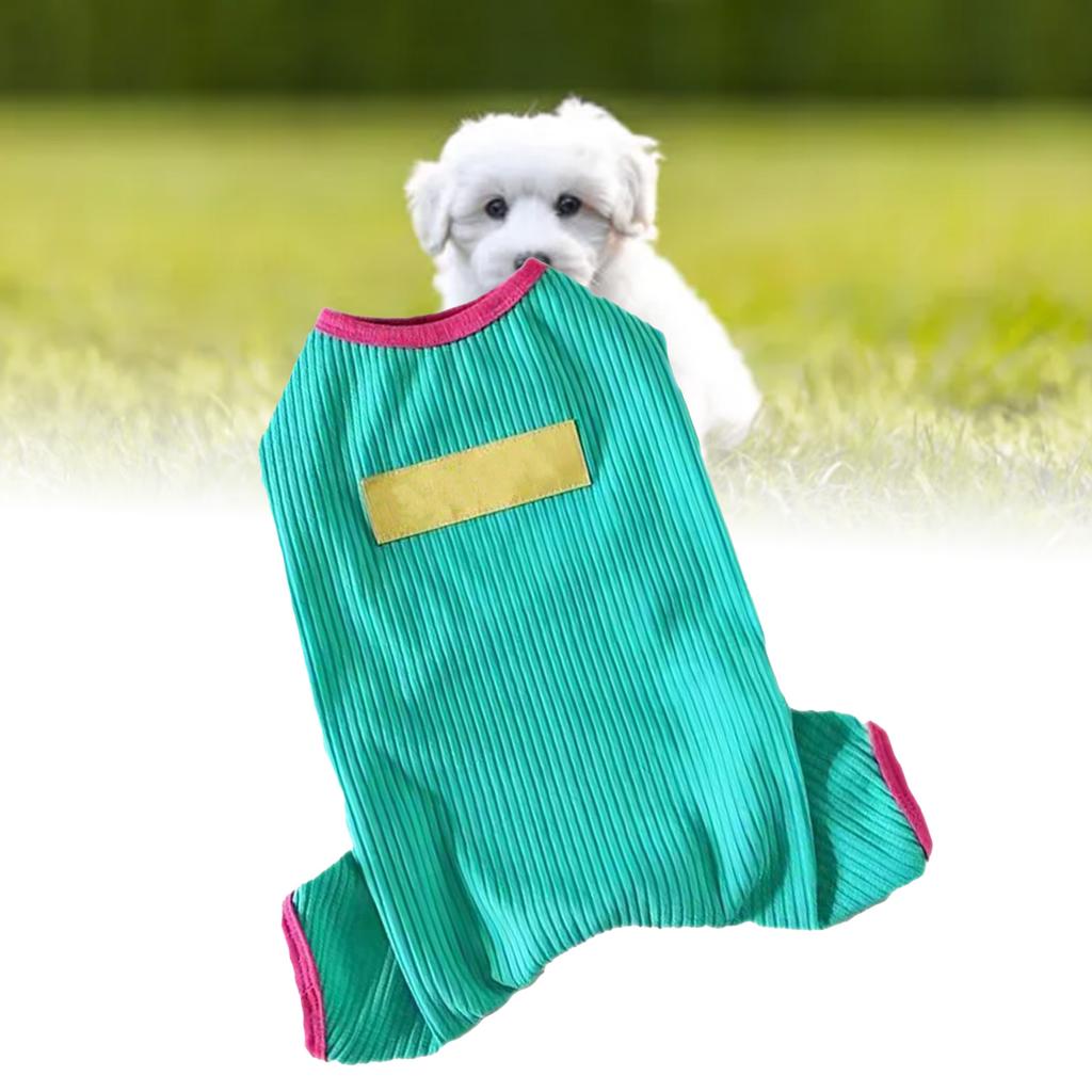 Dog Pajamas Soft Comfortable Breathable Cotton Dog Jumpsuit for Teddy Bichon Poodle Puppy