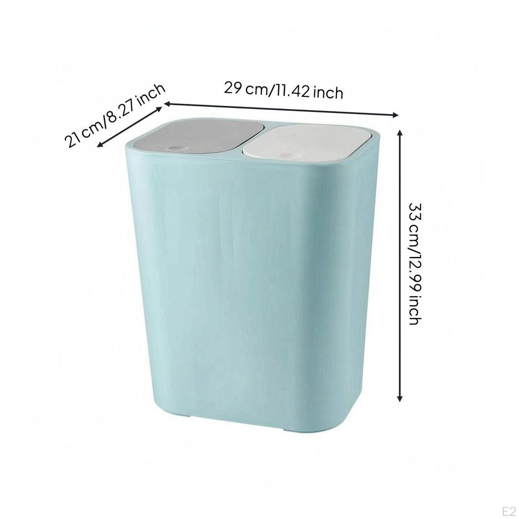 Pattumiera a Doppio Scomparto Compatta Rettangolare a Doppio Coperchio con Design a Due Scomparti per Cucina,