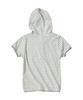 Eontaiteulseoul Symbol Stripe Henry Hoodie Crop Short Sleeve Melange White