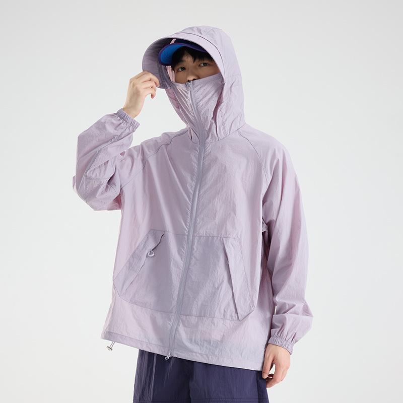 1011 Summer Sunscreen Clothing Men's Light and Breathable Loose Public Casual Thin Jacket Versatile Skin Clothing UPF10 +