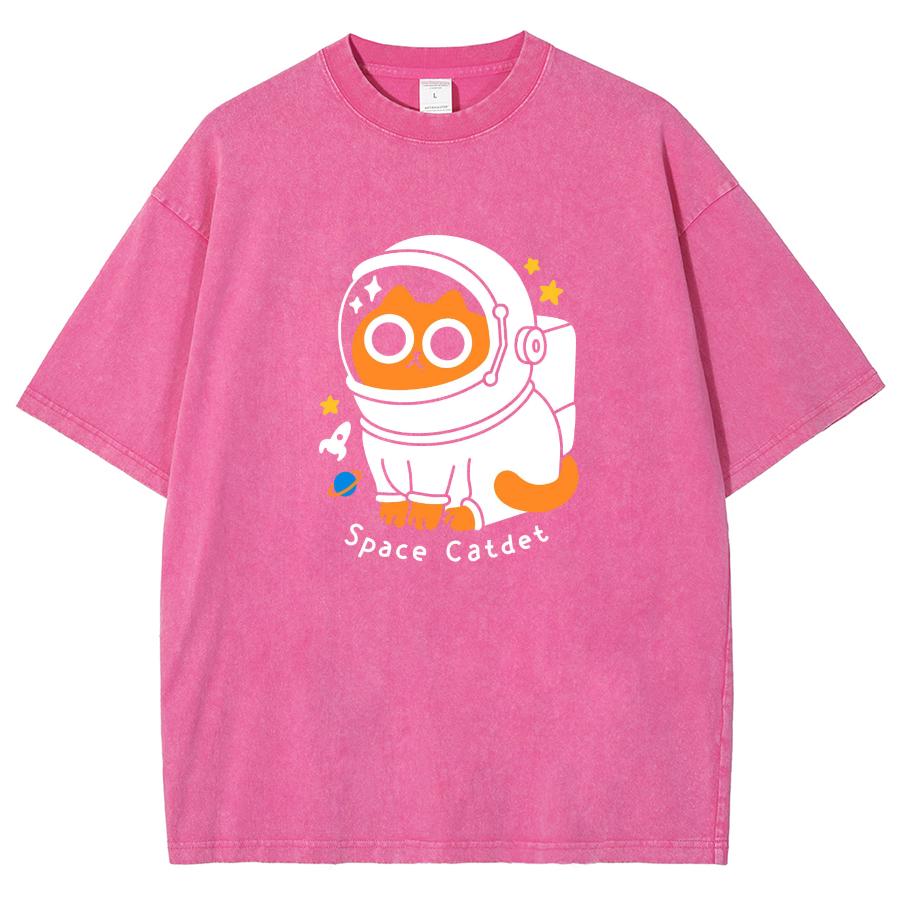 

Футболка женская с принтом астронавтов, модная, очень большого размера, удобная уличная одежда, свободная, универсальная, стираная футболка в стиле ретро 2XL