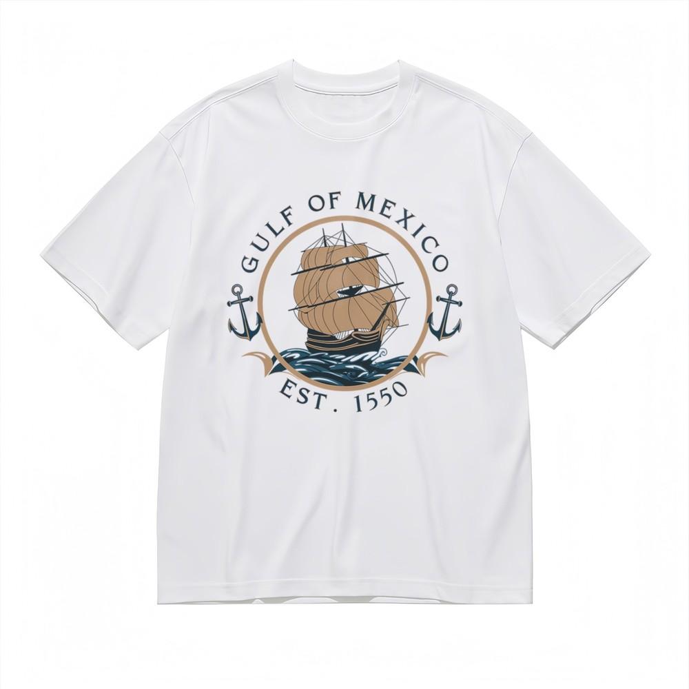 

Men s Fashion Slight Stretch Classic T-Shirt Sailboat and Anchor Design Tee 3XL